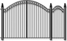 Ворота распашные металлические с калиткой фото
